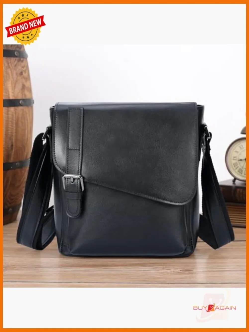 Full Grain Leather Messenger Bag Crossbody Shoulder Bag Fits 10